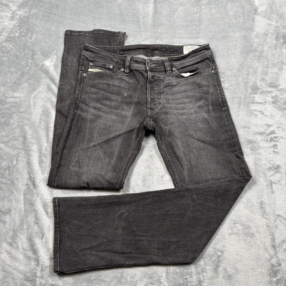 Diesel Viker Straight Leg Jeans Mens 32x30 Black Denim Made in USA 0RUS3
